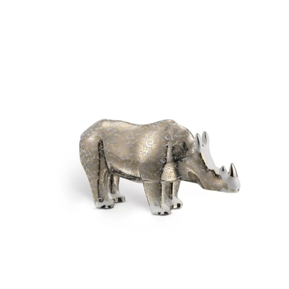 LUXURY SILK SMALL PORCELAIN RHINO ORNAMENT | Stefano Ricci Best