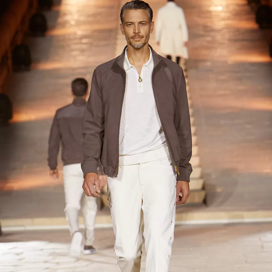 NUBUCK CALFSKIN LEATHER BLOUSON | Stefano Ricci Best