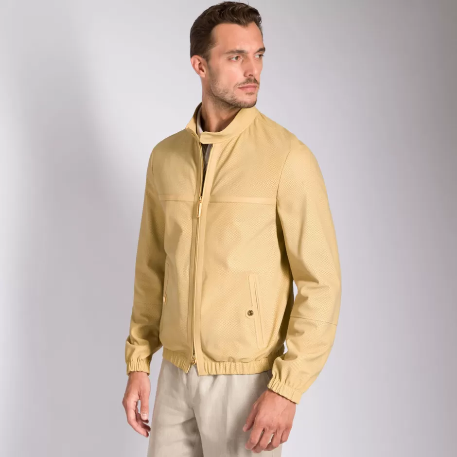 NUBUCK CALFSKIN LEATHER BLOUSON | Stefano Ricci Shop