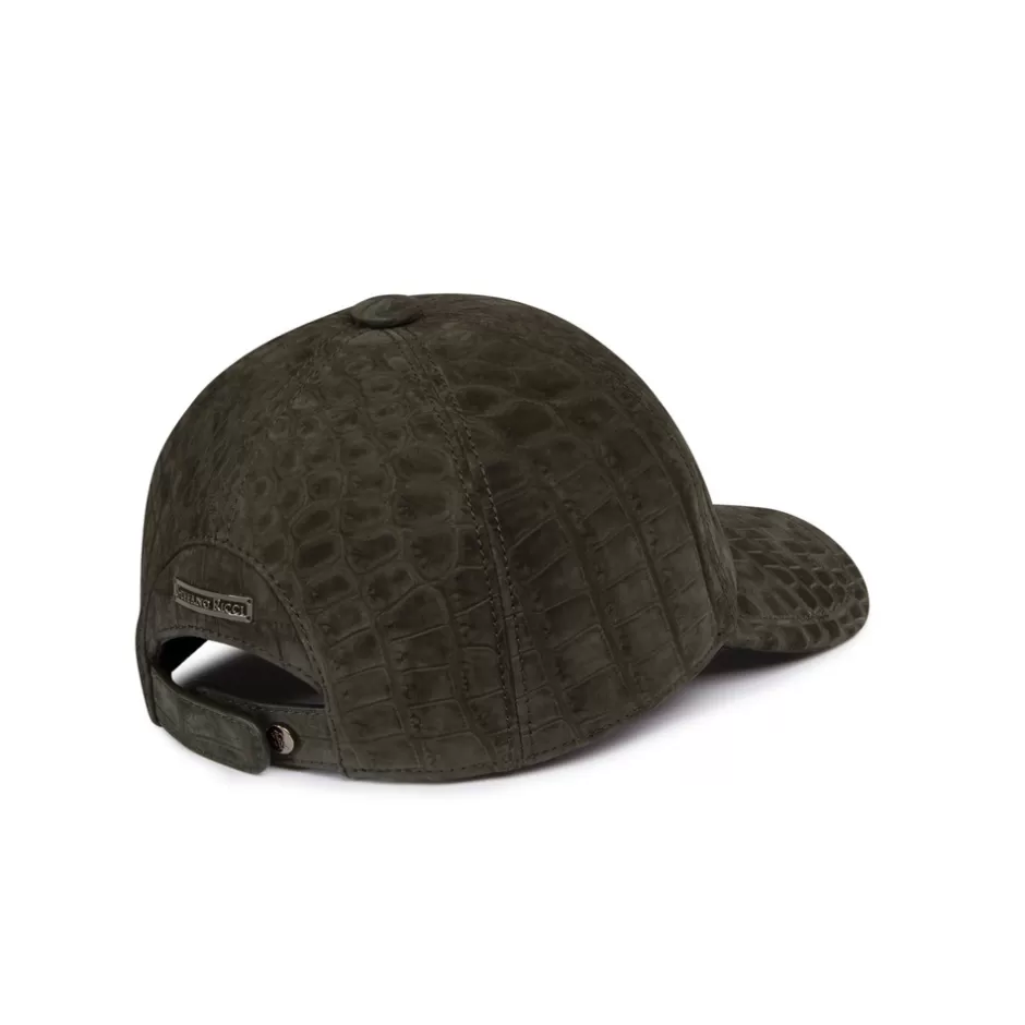 NUBUCK CROCODILE LEATHER BASEBALL CAP | Stefano Ricci Store