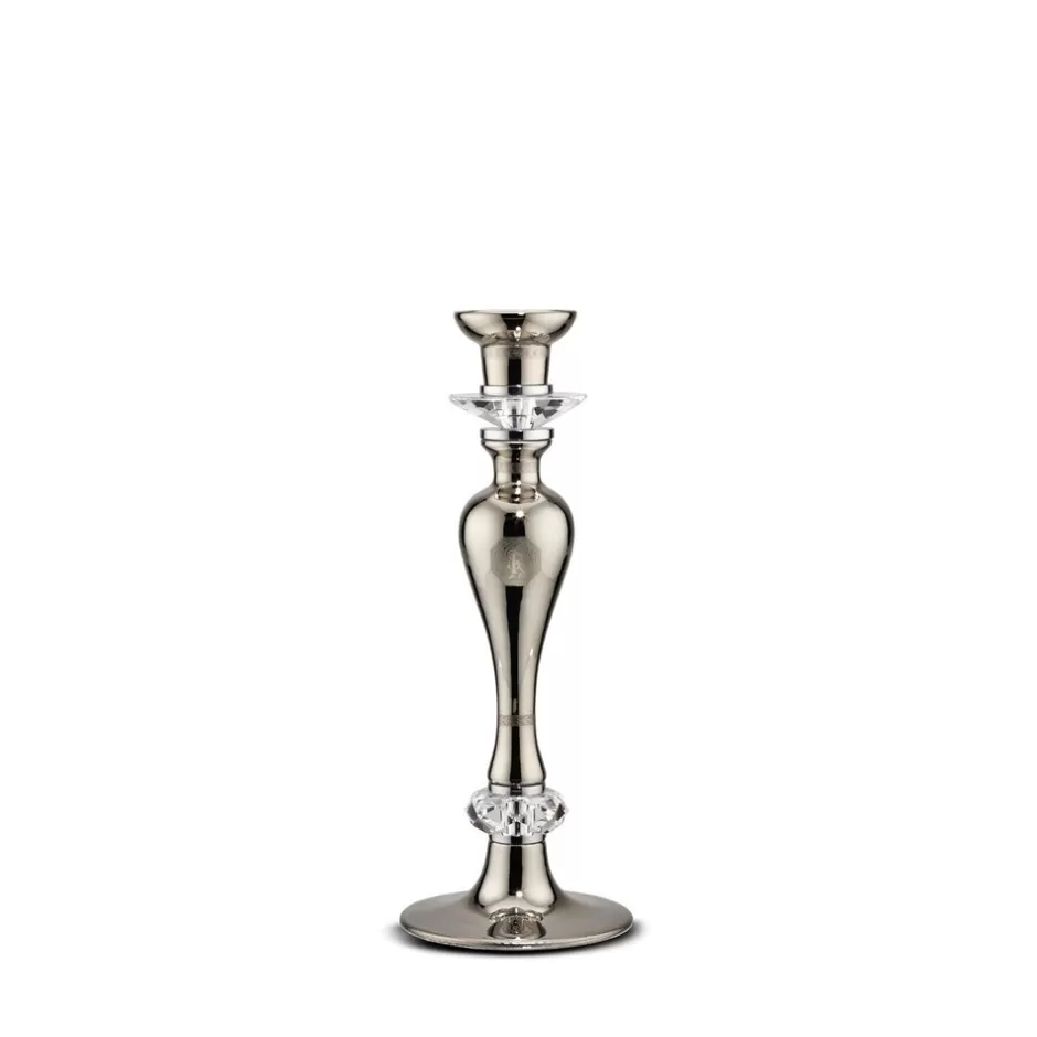 PLATINUM SHINY SINGLE CANDLE HOLDER | Stefano Ricci Fashion