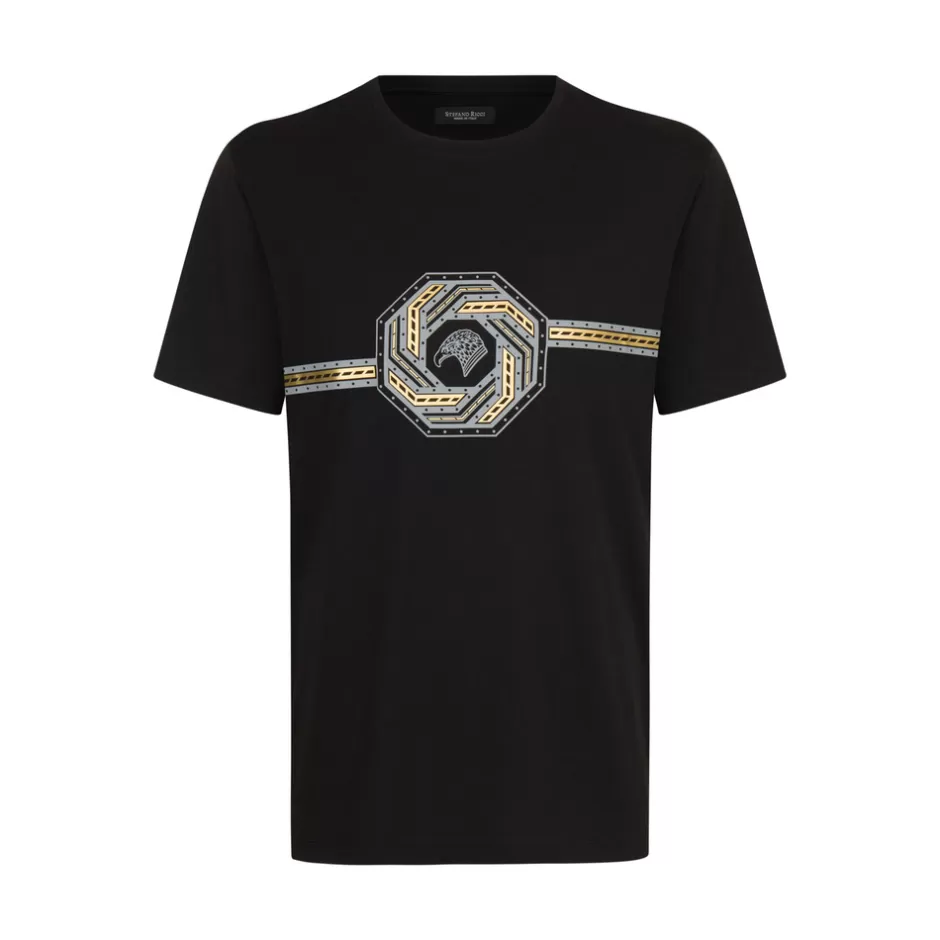 PRINTED COTTON BLEND T-SHIRT | Stefano Ricci Sale