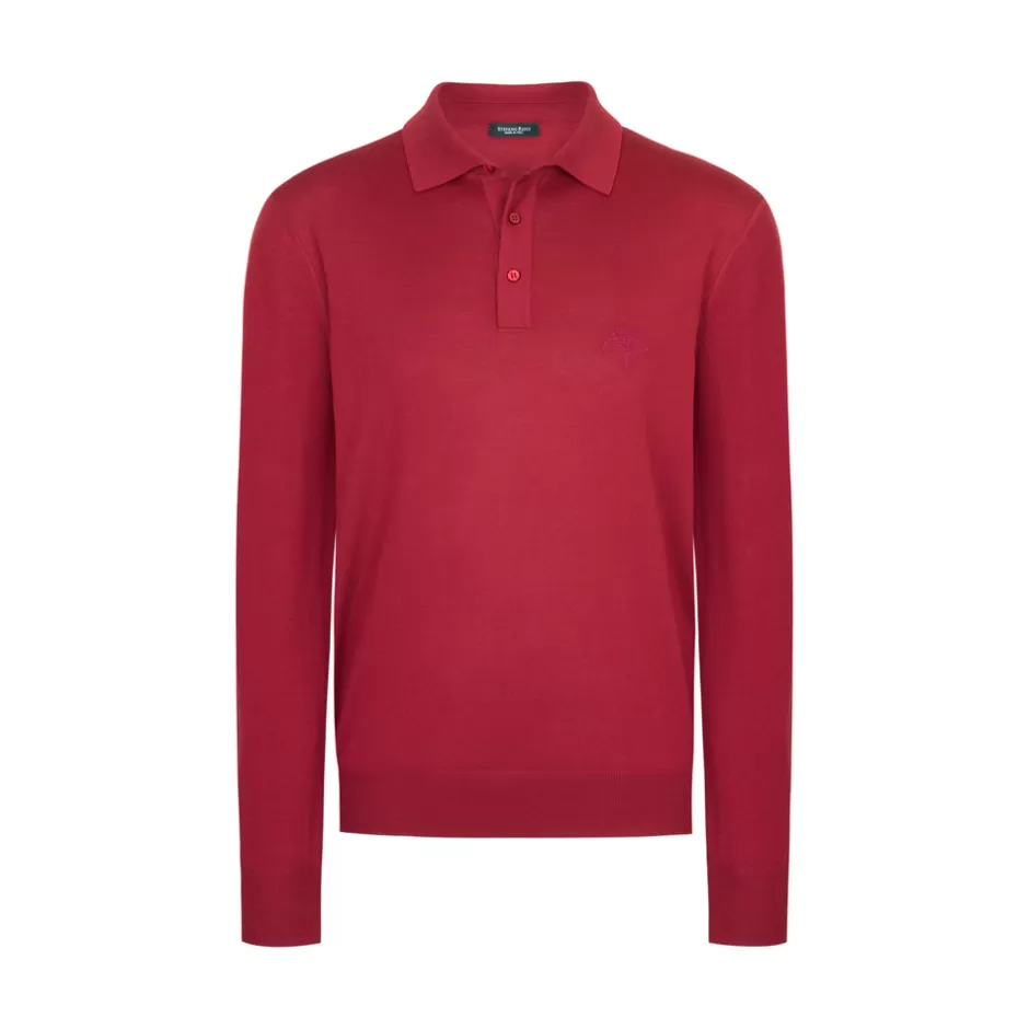 PURE WOOL THREE-BUTTON POLO SHIRT | Stefano Ricci Outlet