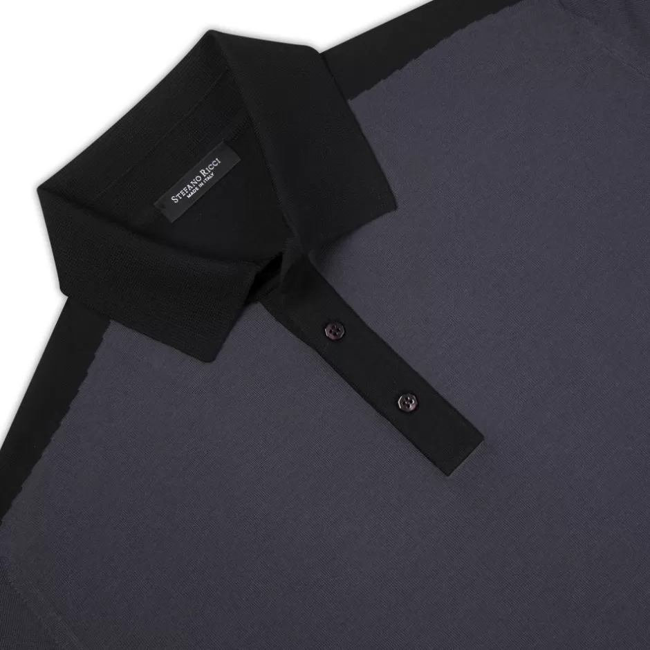 PURE WOOL THREE-BUTTON POLO SHIRT | Stefano Ricci Shop