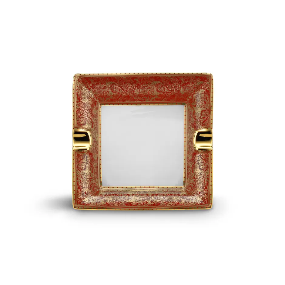 RED FINE PAISLEY PORCELAIN ASHTRAY | Stefano Ricci Best