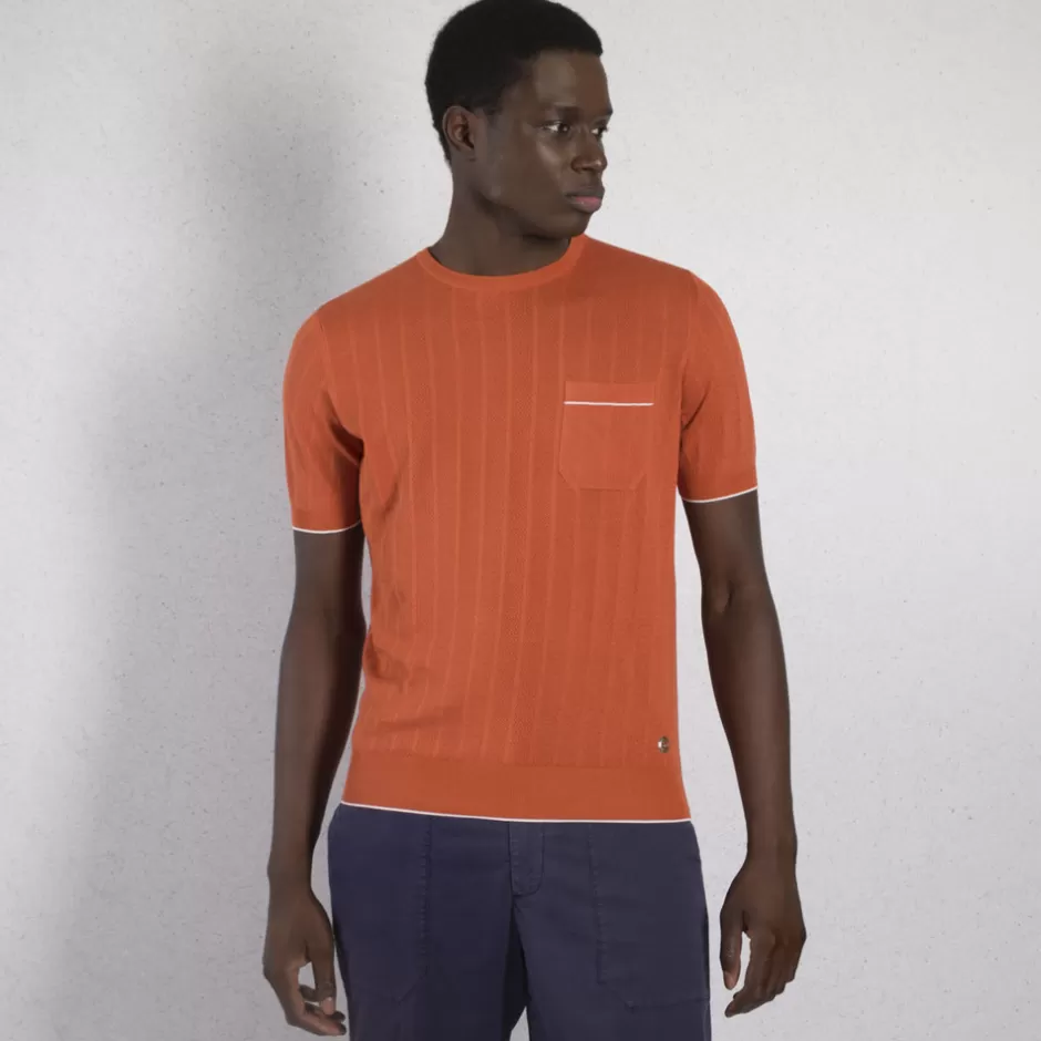 SHORT SLEEVE SILK CREWNECK SWEATER | Stefano Ricci Cheap