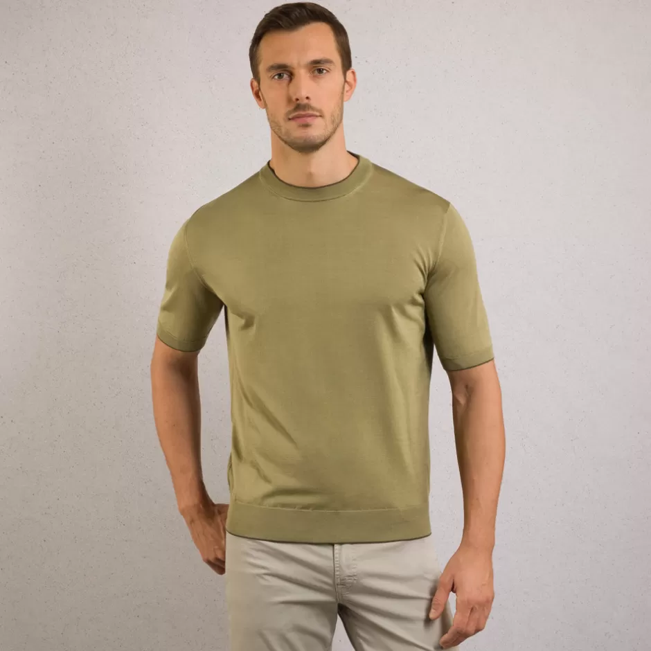SILK AND CROCODILE LEATHER CREWNECK SWEATER | Stefano Ricci Flash Sale