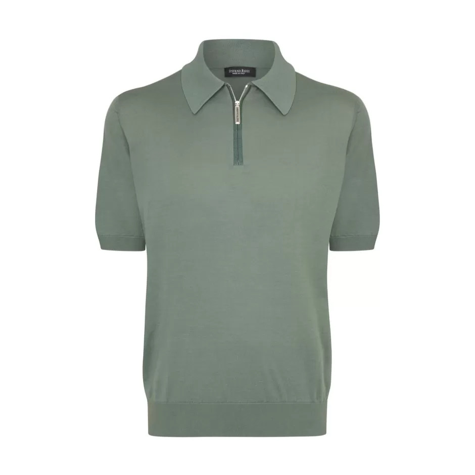 SILK AND CROCODILE ZIP POLO SHIRT | Stefano Ricci Best