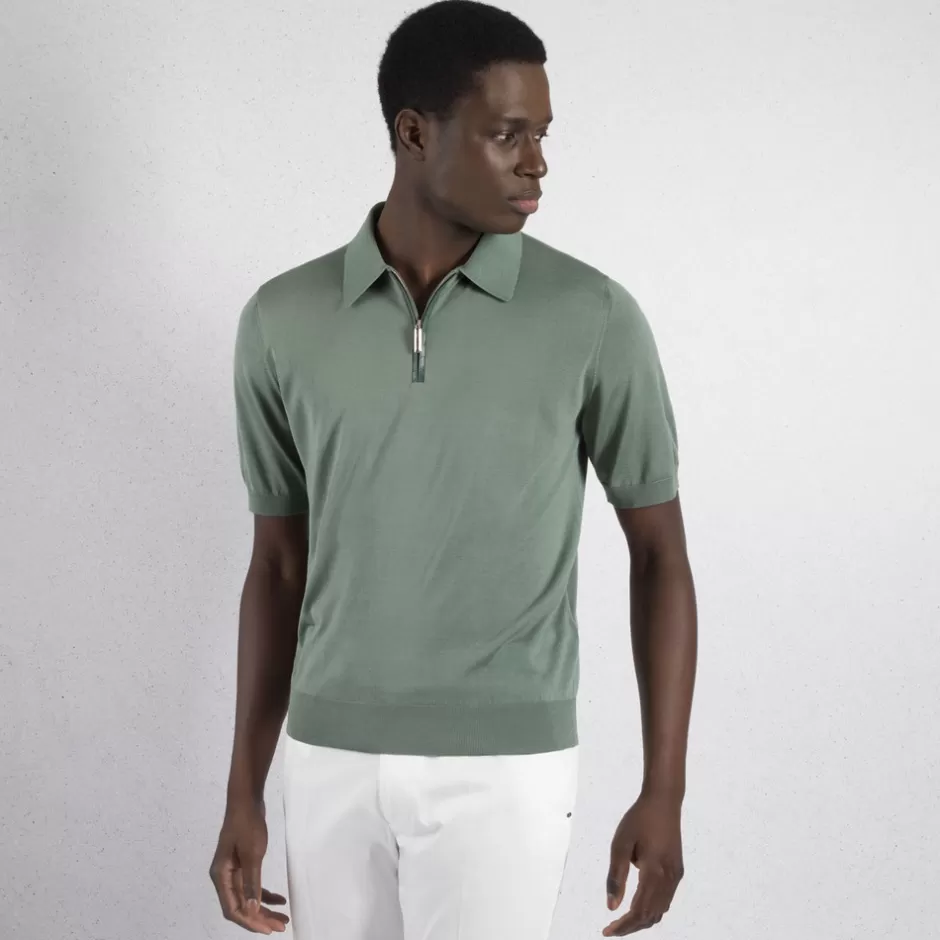 SILK AND CROCODILE ZIP POLO SHIRT | Stefano Ricci Best