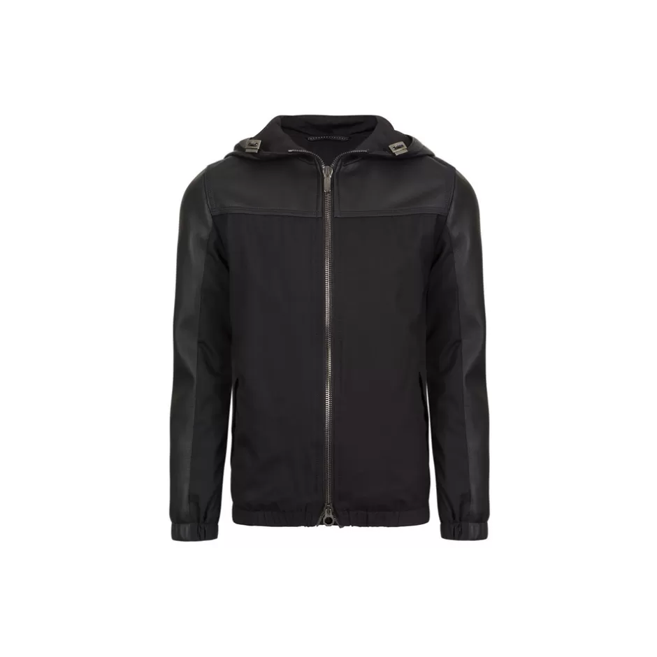 SILK AND LAMBSKIN LEATHER HOODED BLOUSON | Stefano Ricci Cheap