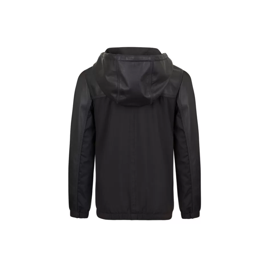 SILK AND LAMBSKIN LEATHER HOODED BLOUSON | Stefano Ricci Cheap