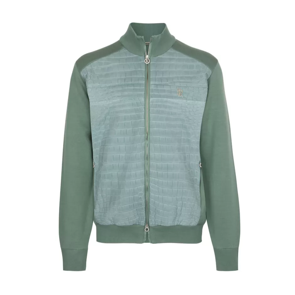 SILK, COTTON AND CROCODILE LEATHER BLOUSON | Stefano Ricci Cheap