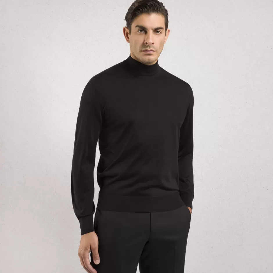 SILK MOCK NECK SWEATER | Stefano Ricci Hot