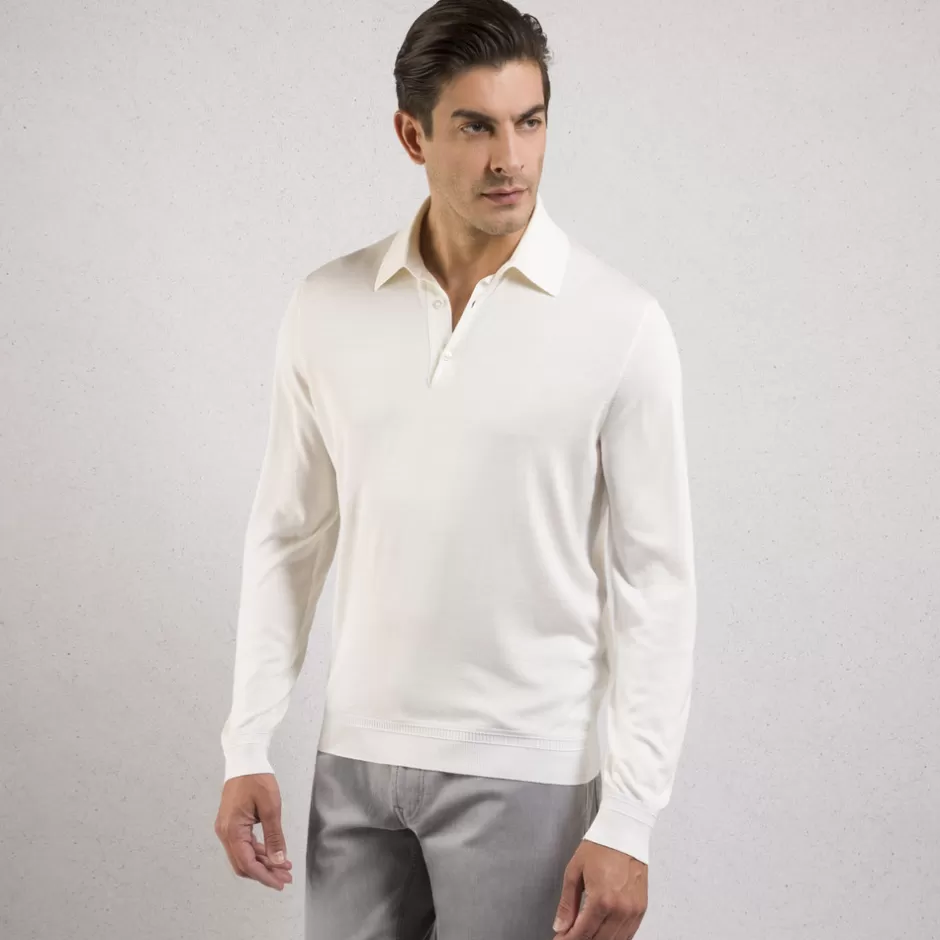 SILK THREE-BUTTON POLO SHIRT | Stefano Ricci Online