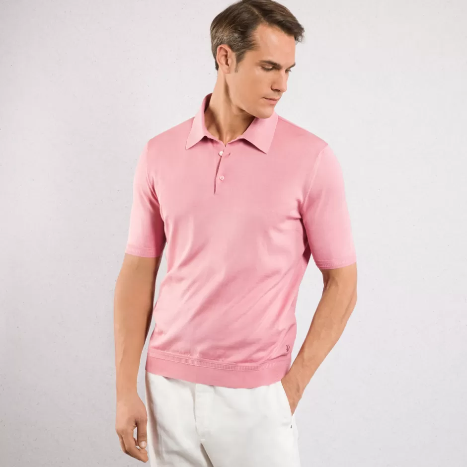 SILK THREE-BUTTON POLO SHIRT | Stefano Ricci Cheap