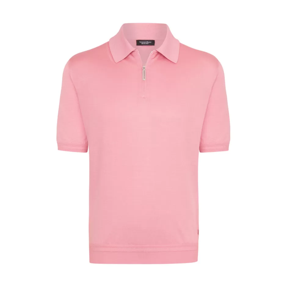 SILK ZIP POLO SHIRT | Stefano Ricci Discount