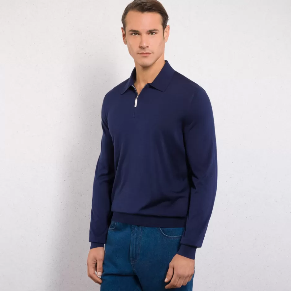 SILK ZIP POLO SHIRT | Stefano Ricci Fashion