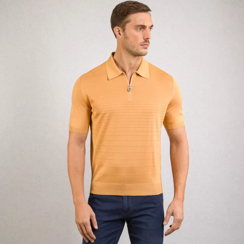 SILK ZIP POLO SHIRT | Stefano Ricci Outlet