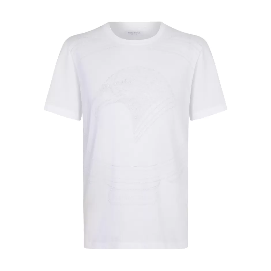 STUDDED AND COTTON T-SHIRT | Stefano Ricci Online