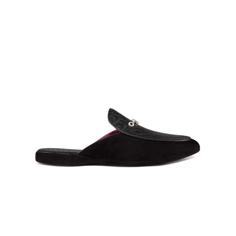 SUEDE AND CALFSKIN LEATHER SLIPPERS | Stefano Ricci Cheap