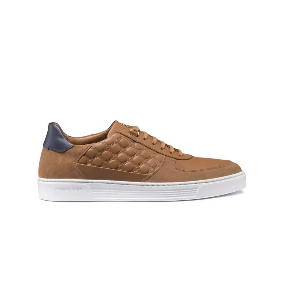 SUEDE AND CALFSKIN LEATHER SNEAKERS | Stefano Ricci Clearance