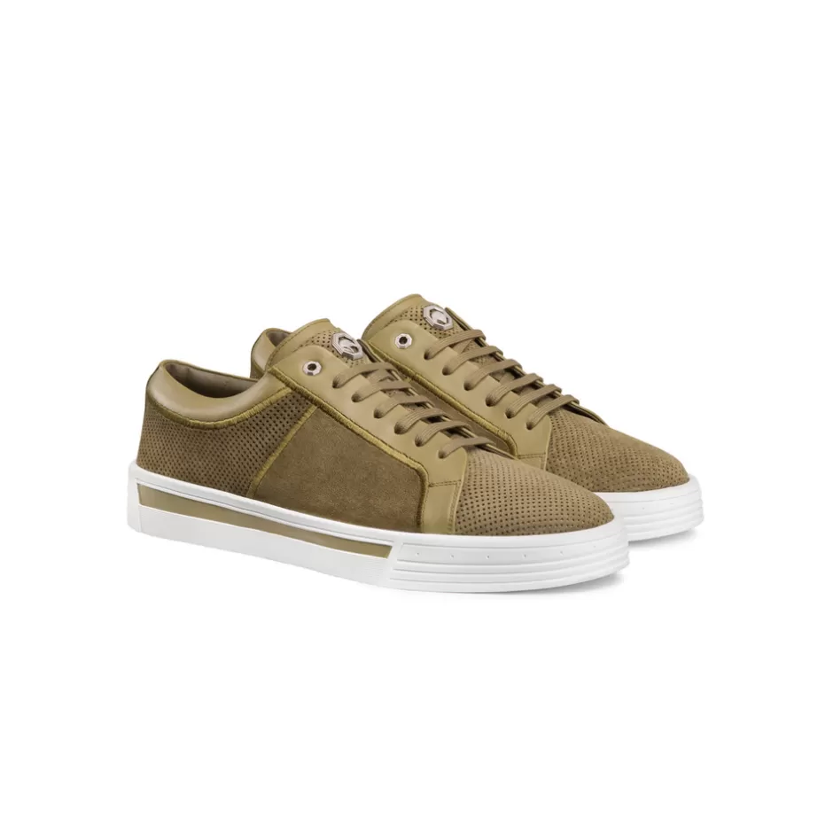 SUEDE AND CALFSKIN LEATHER SNEAKERS | Stefano Ricci New