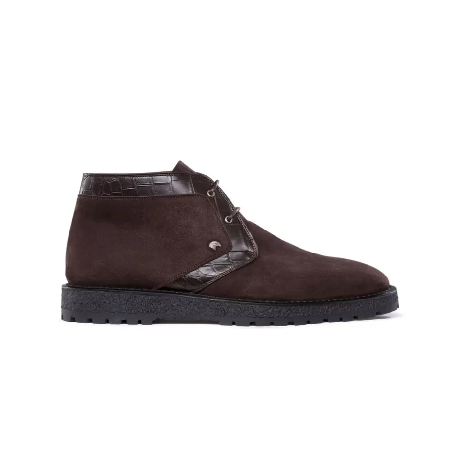 SUEDE AND CROCODILE CHUKKA BOOTS | Stefano Ricci Flash Sale
