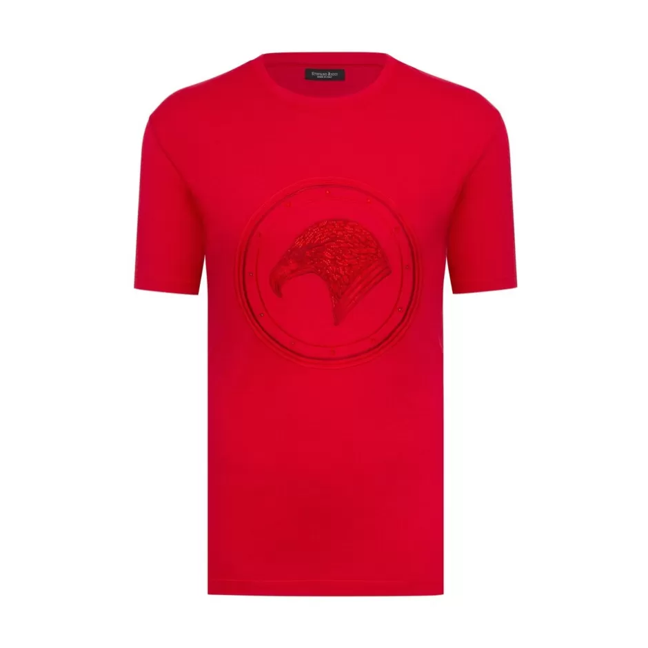 T-SHIRT WITH EAGLE HEAD AND SWAROVSKI DETAILS | Stefano Ricci Hot