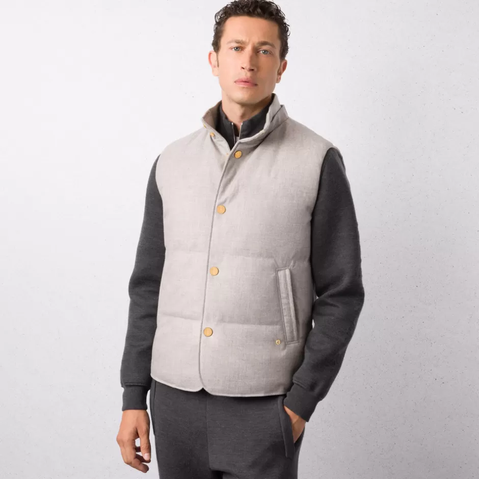 VIRGIN WOOL AND CASHMERE DOWN GILET | Stefano Ricci Best
