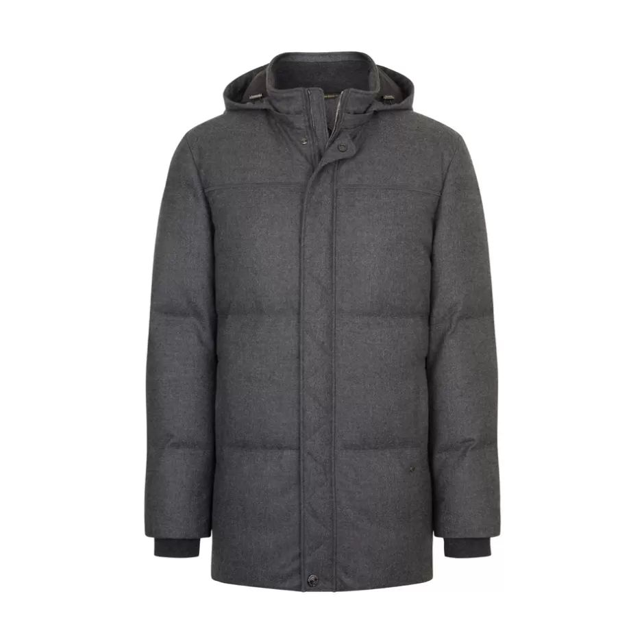VIRGIN WOOL AND CASHMERE HOODED DOWN JACKET | Stefano Ricci Shop
