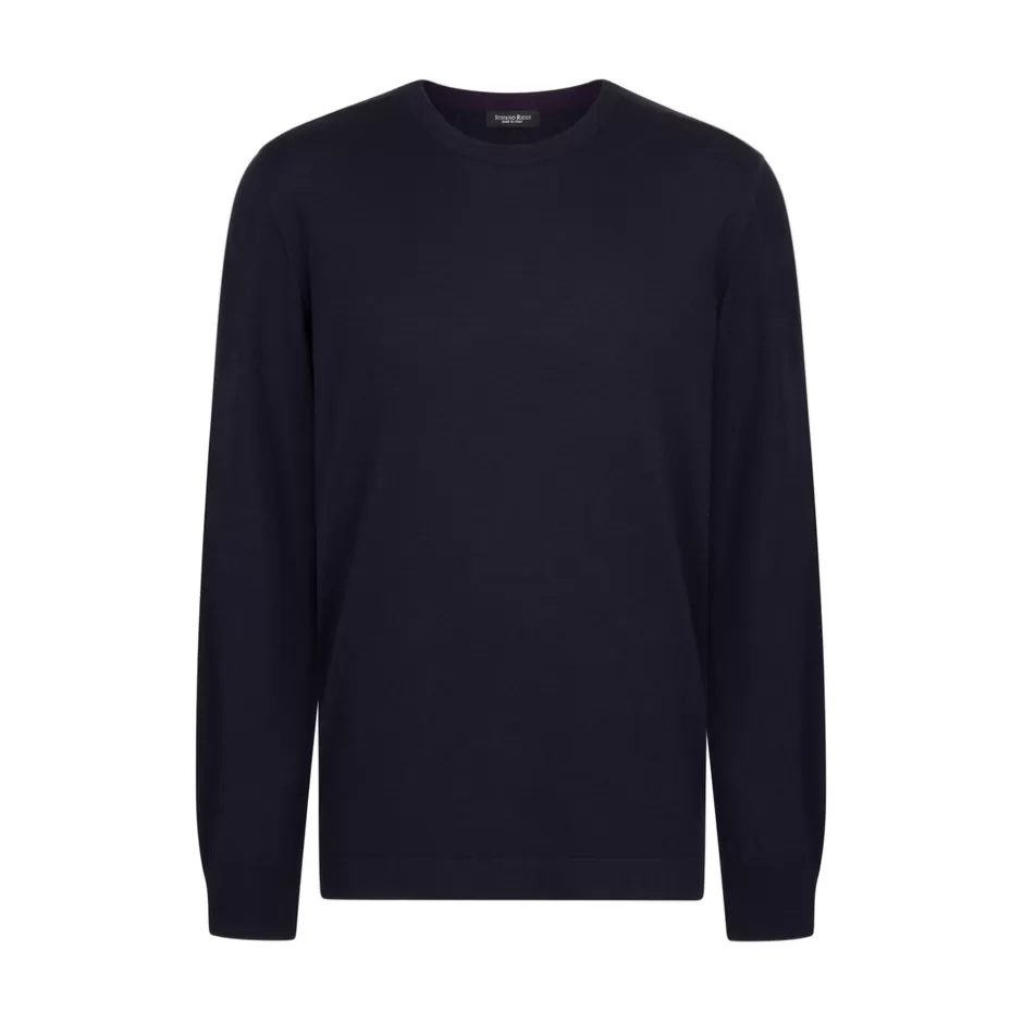 WOOL AND SILK BLEND CREWNECK SWEATER | Stefano Ricci Best