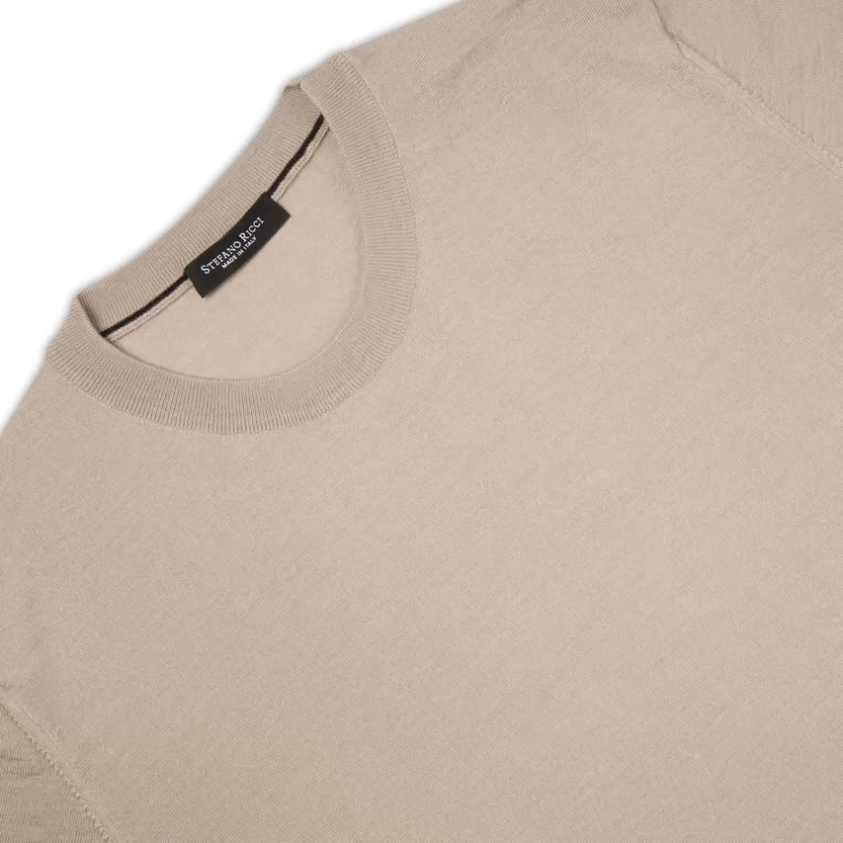 WOOL AND SILK BLEND CREWNECK SWEATER | Stefano Ricci Flash Sale