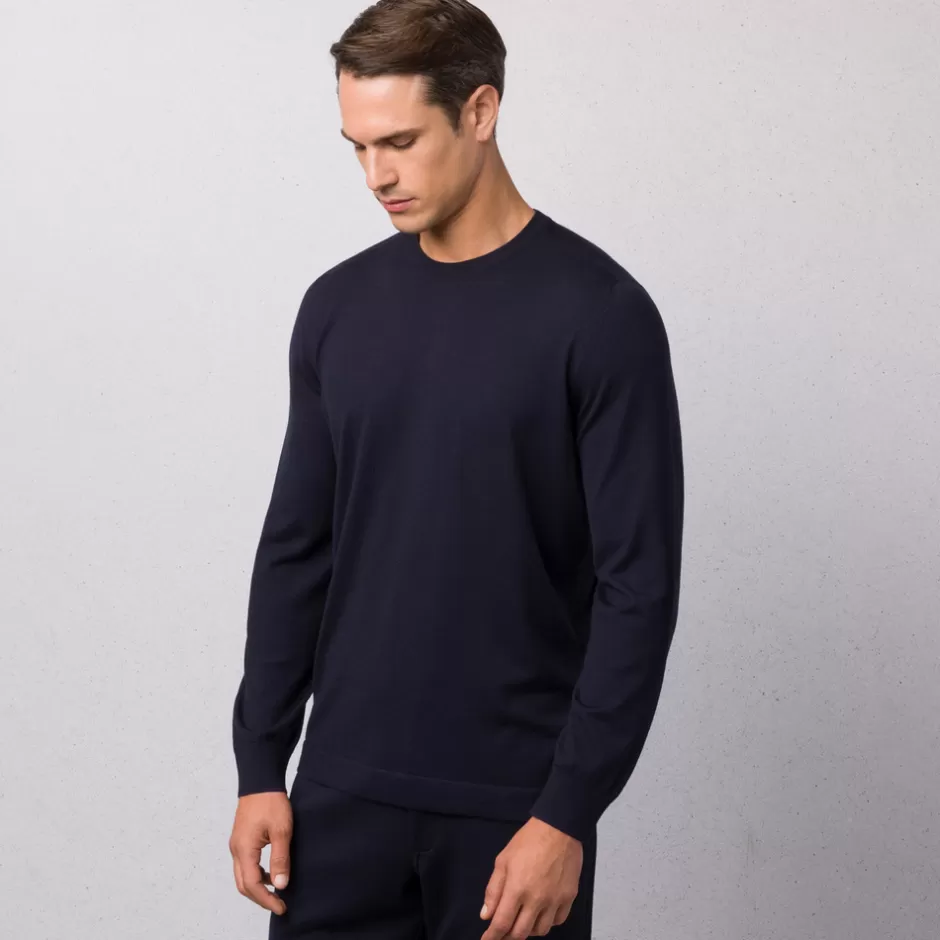 WOOL AND SILK BLEND CREWNECK SWEATER | Stefano Ricci Best