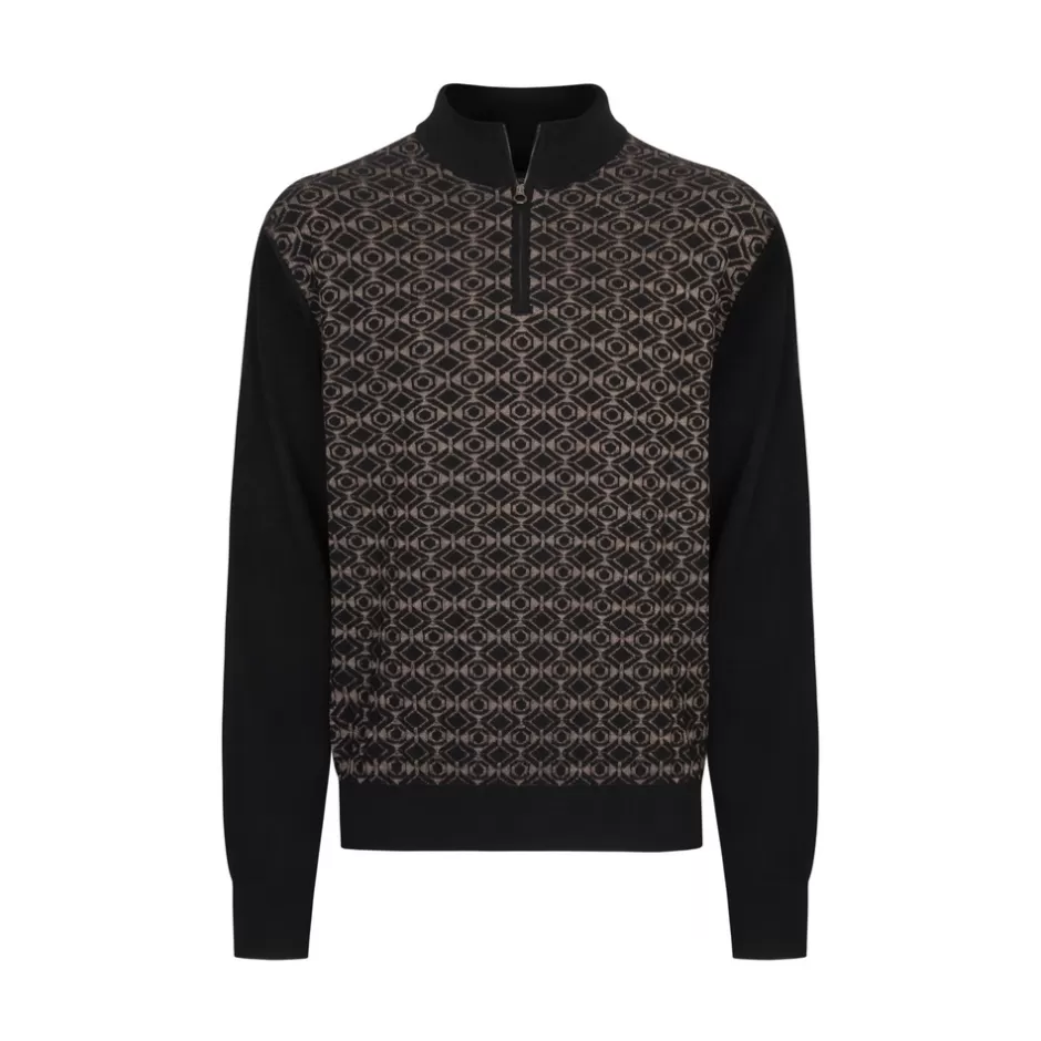 WOOL AND SILK BLEND MOCK NECK SWEATER | Stefano Ricci Discount