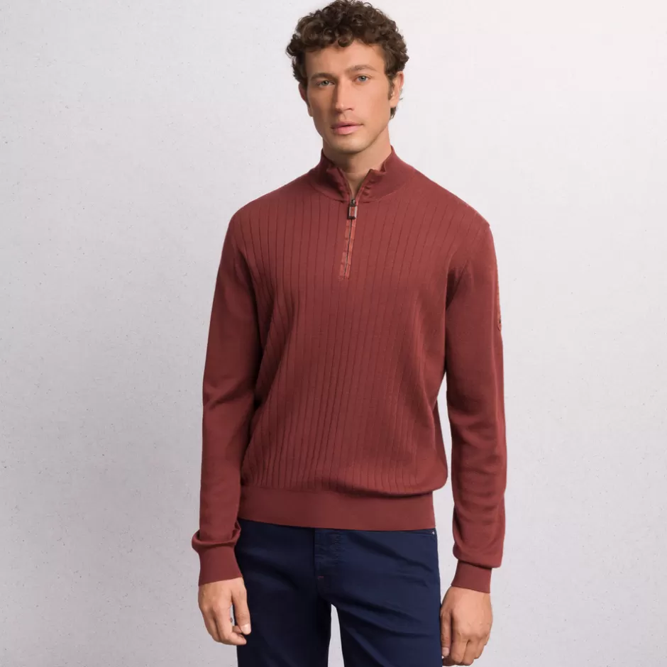 WOOL AND SILK BLEND MOCK NECK SWEATER | Stefano Ricci Cheap