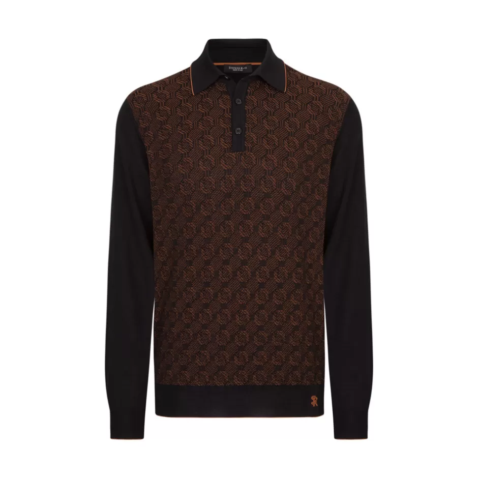 WOOL AND SILK BLEND THREE-BUTTON POLO SHIRT | Stefano Ricci Cheap