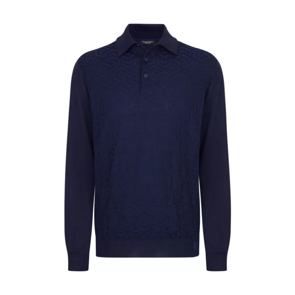 WOOL AND SILK BLEND THREE-BUTTON POLO SHIRT | Stefano Ricci Hot