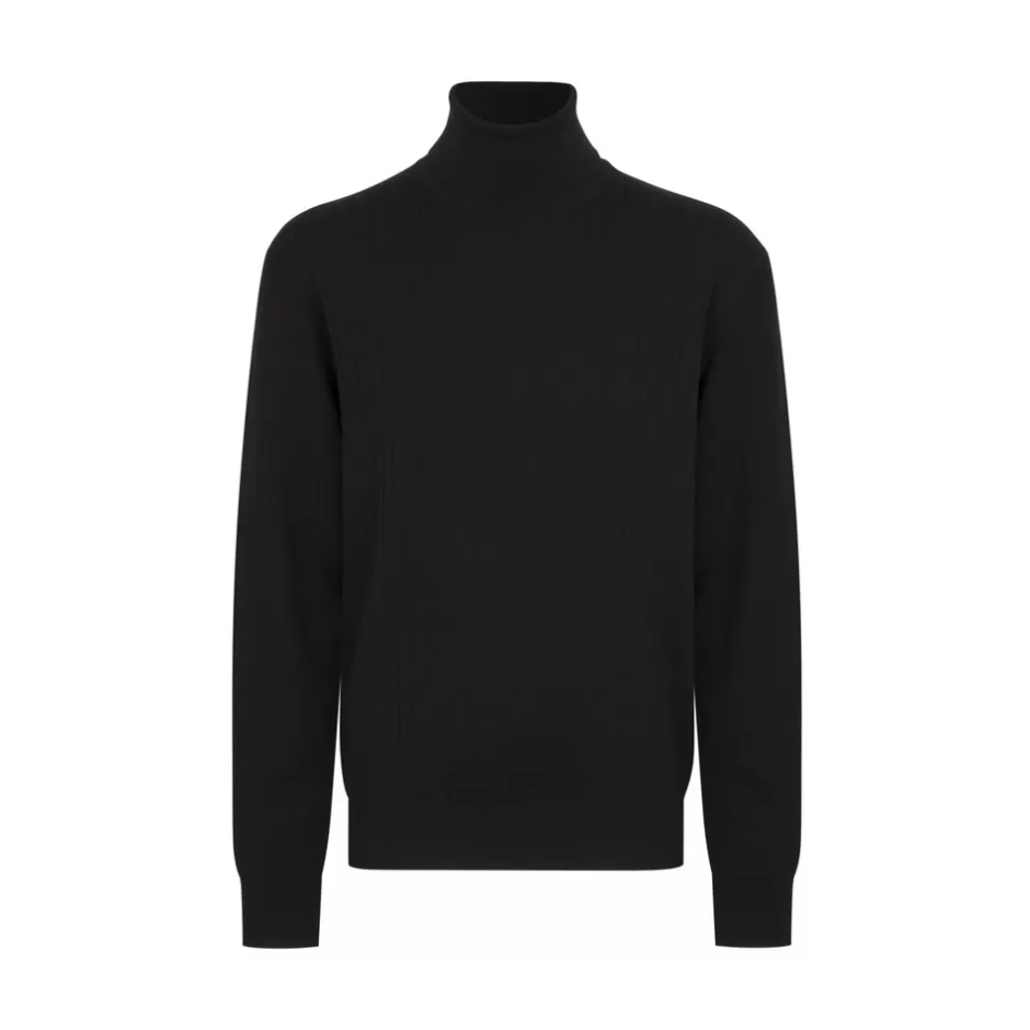 WOOL AND SILK BLEND TURTLENECK SWEATER | Stefano Ricci Shop