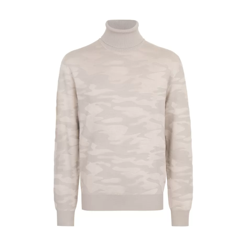 WOOL AND SILK BLEND TURTLENECK SWEATER | Stefano Ricci Online