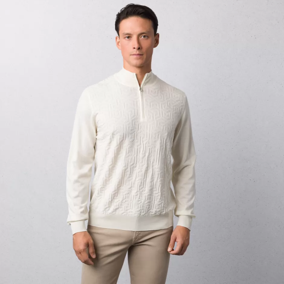 WOOL AND SILK BLEND ZIP POLO SHIRT | Stefano Ricci Online
