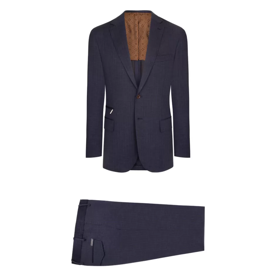 WOOL BLEND TWO-BUTTON DECONSTRUCTED SUIT | Stefano Ricci New