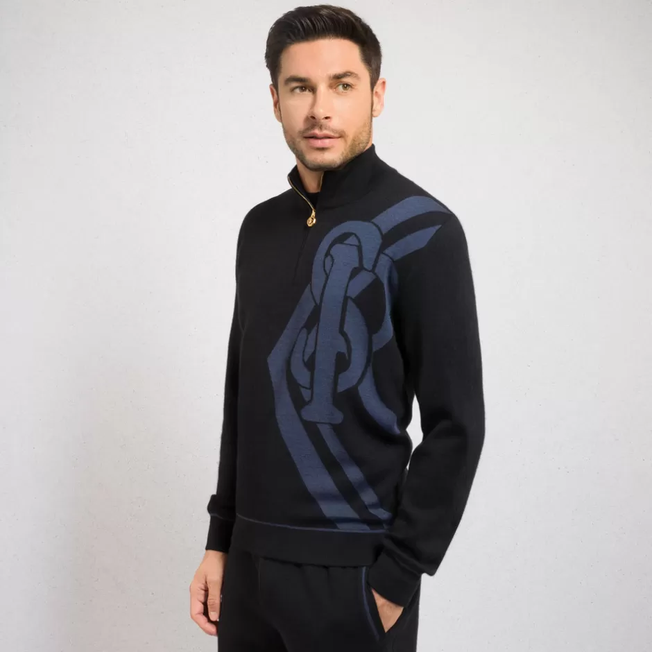 ZIP MOCK NECK SWEATER | Stefano Ricci Online
