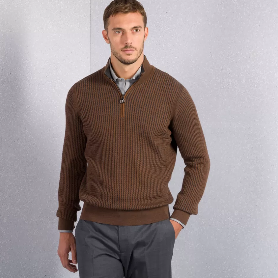 ZIP MOCKNECK SWEATER | Stefano Ricci Shop