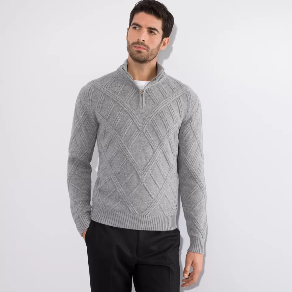 ZIP MOCKNECK SWEATER | Stefano Ricci Store